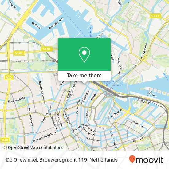 De Oliewinkel, Brouwersgracht 119 map