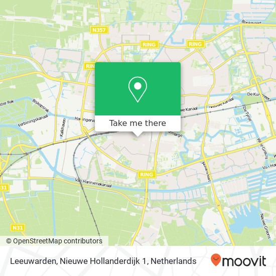 Leeuwarden, Nieuwe Hollanderdijk 1 kaart