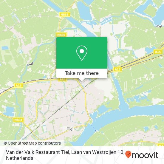 Van der Valk Restaurant Tiel, Laan van Westroijen 10 map