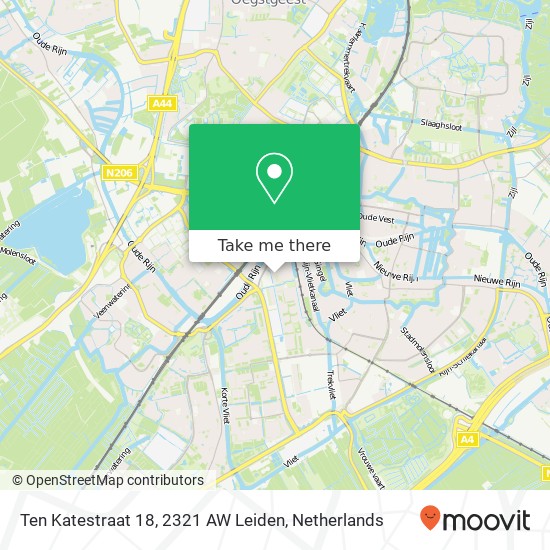 Ten Katestraat 18, 2321 AW Leiden Karte