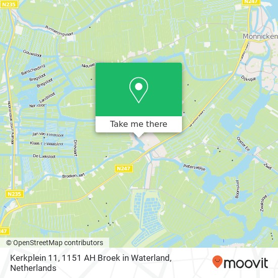 Kerkplein 11, 1151 AH Broek in Waterland Karte