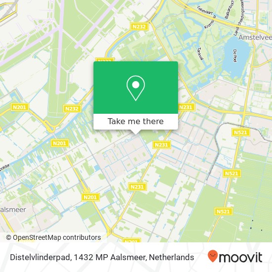 Distelvlinderpad, 1432 MP Aalsmeer map