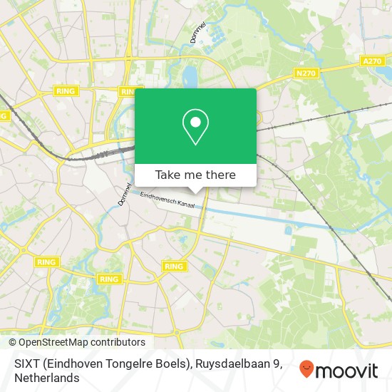 SIXT (Eindhoven Tongelre Boels), Ruysdaelbaan 9 map