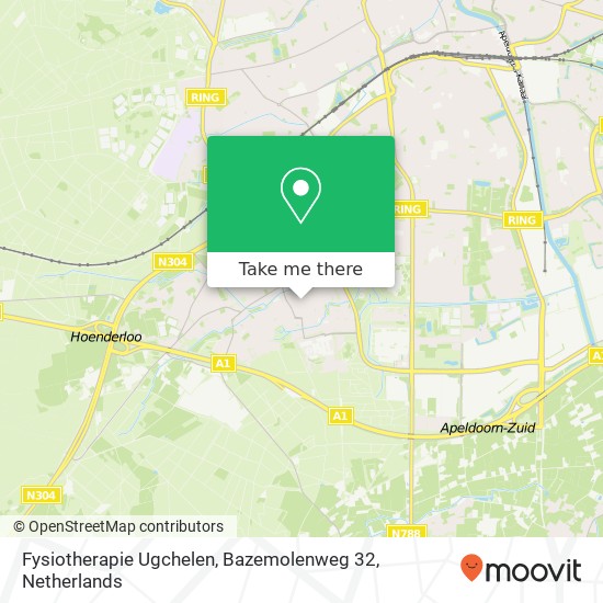 Fysiotherapie Ugchelen, Bazemolenweg 32 map