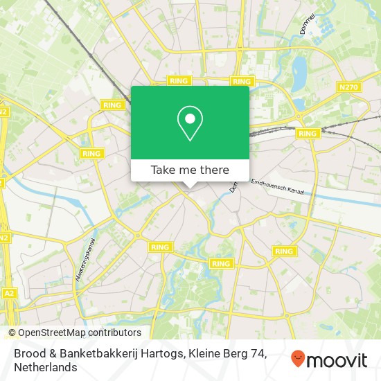 Brood & Banketbakkerij Hartogs, Kleine Berg 74 map