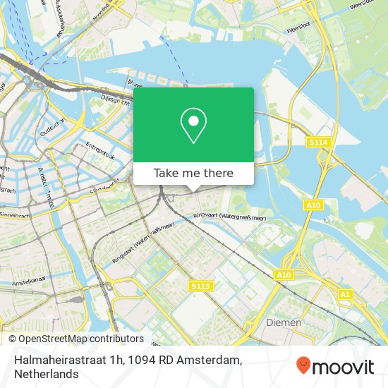 Halmaheirastraat 1h, 1094 RD Amsterdam Karte