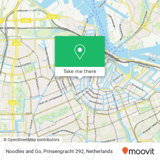 Noodles and Go, Prinsengracht 292 Karte