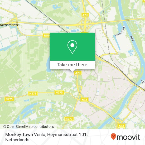 Monkey Town Venlo, Heymansstraat 101 map