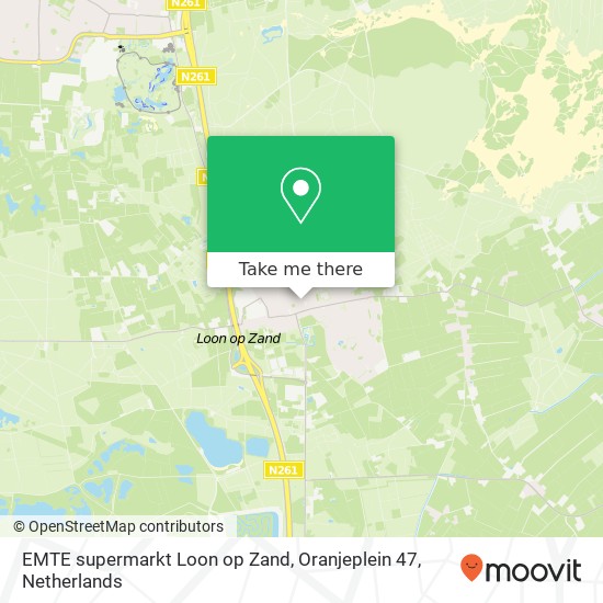 EMTE supermarkt Loon op Zand, Oranjeplein 47 map