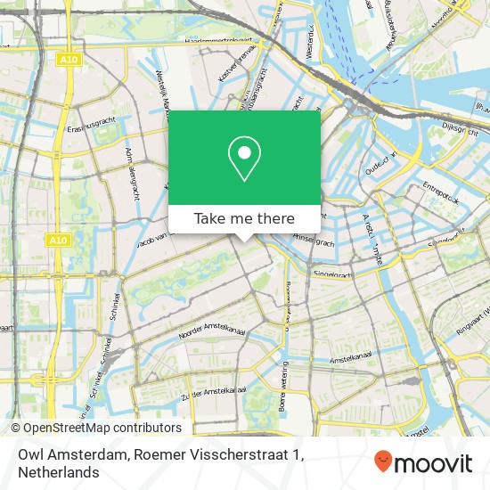 Owl Amsterdam, Roemer Visscherstraat 1 map