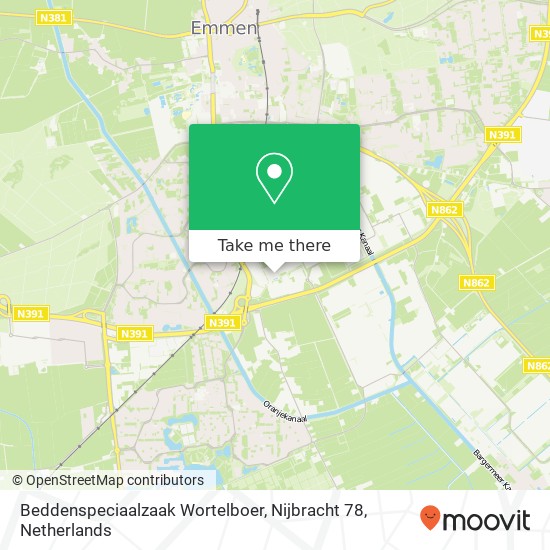 Beddenspeciaalzaak Wortelboer, Nijbracht 78 map