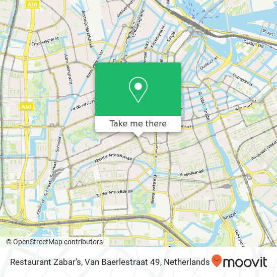 Restaurant Zabar's, Van Baerlestraat 49 map