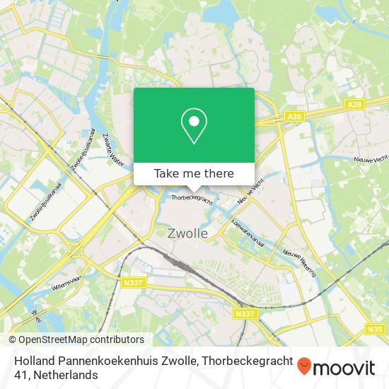 Holland Pannenkoekenhuis Zwolle, Thorbeckegracht 41 map