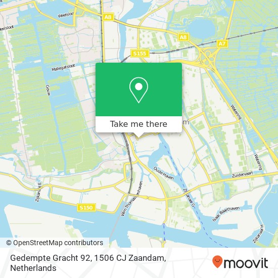 Gedempte Gracht 92, 1506 CJ Zaandam Karte