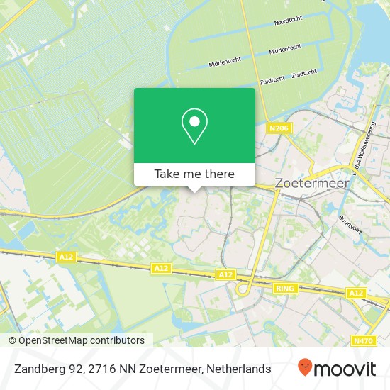 Zandberg 92, 2716 NN Zoetermeer Karte
