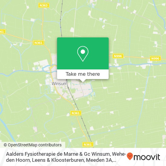 Aalders Fysiotherapie de Marne & Gc Winsum, Wehe-den Hoorn, Leens & Kloosterburen, Meeden 3A map