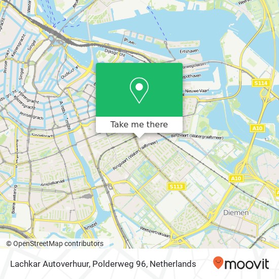 Lachkar Autoverhuur, Polderweg 96 map