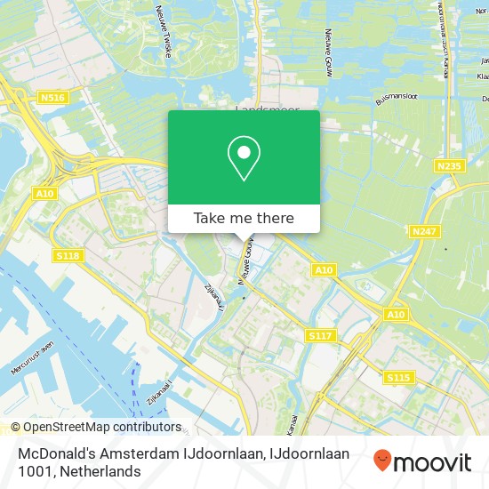 McDonald's Amsterdam IJdoornlaan, IJdoornlaan 1001 map