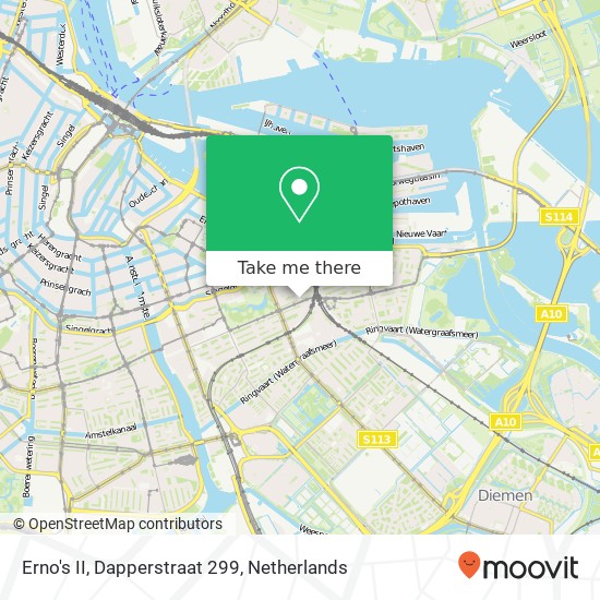 Erno's II, Dapperstraat 299 map