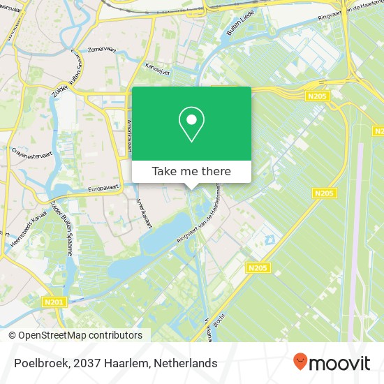 Poelbroek, 2037 Haarlem Karte