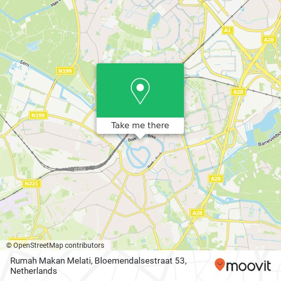 Rumah Makan Melati, Bloemendalsestraat 53 map