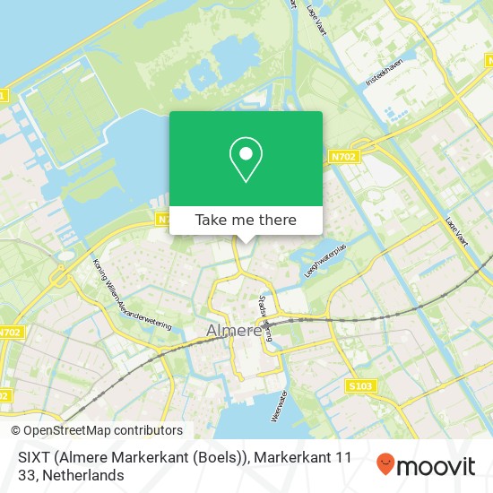 SIXT (Almere Markerkant (Boels)), Markerkant 11 33 map