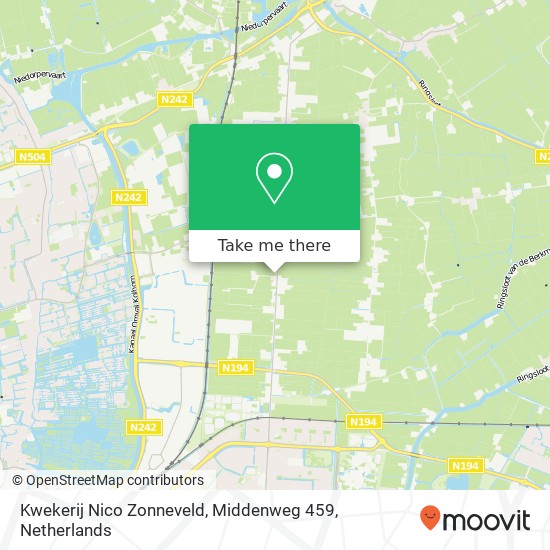 Kwekerij Nico Zonneveld, Middenweg 459 map