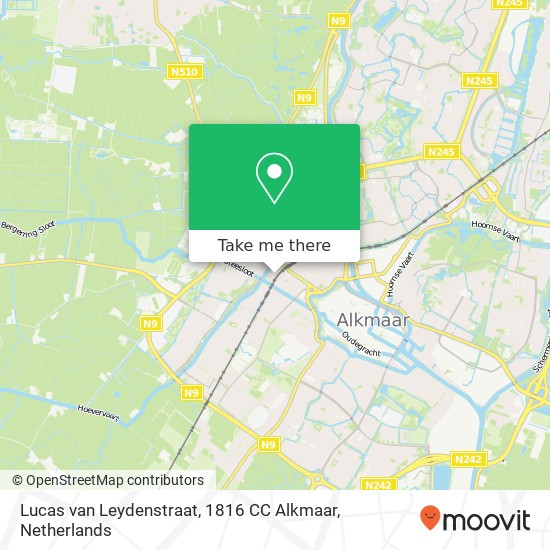 Lucas van Leydenstraat, 1816 CC Alkmaar map