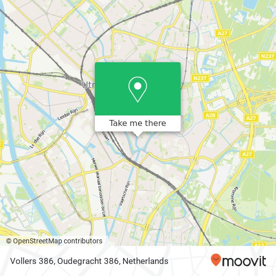 Vollers 386, Oudegracht 386 map
