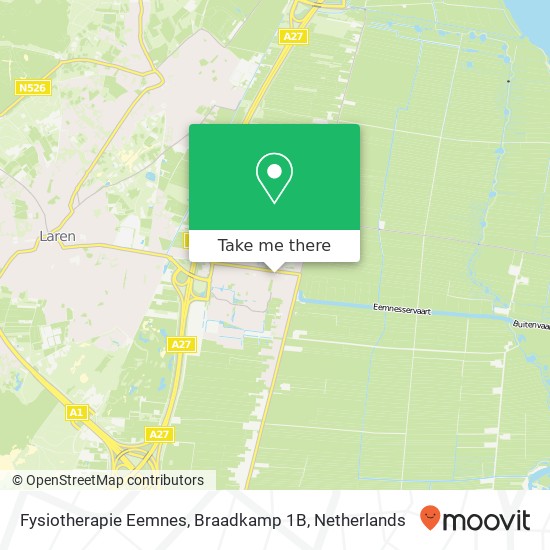 Fysiotherapie Eemnes, Braadkamp 1B map