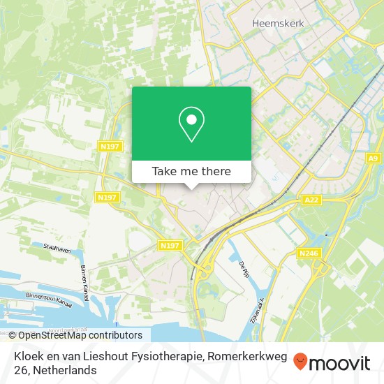 Kloek en van Lieshout Fysiotherapie, Romerkerkweg 26 map