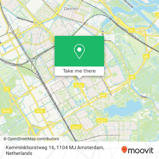 Kemminkhorstweg 16, 1104 MJ Amsterdam map