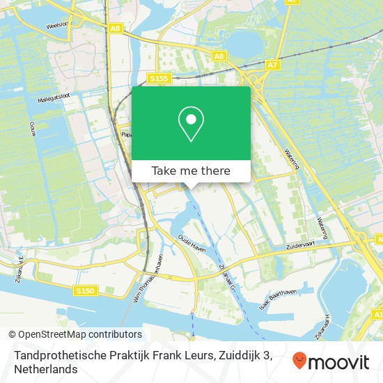 Tandprothetische Praktijk Frank Leurs, Zuiddijk 3 map