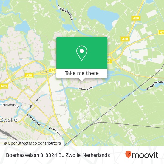 Boerhaavelaan 8, 8024 BJ Zwolle map