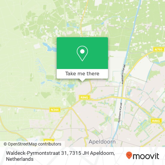 Waldeck-Pyrmontstraat 31, 7315 JH Apeldoorn map