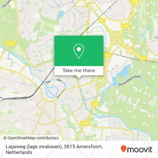 Lageweg (lage zwaluwen), 3815 Amersfoort Karte