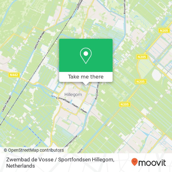 Zwembad de Vosse / Sportfondsen Hillegom, Vosselaan 152 map