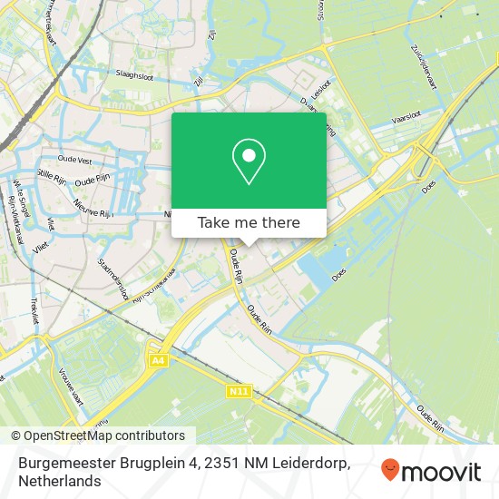 Burgemeester Brugplein 4, 2351 NM Leiderdorp Karte