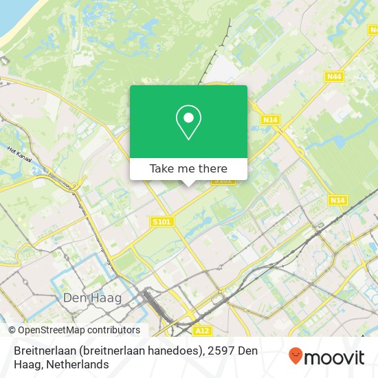 Breitnerlaan (breitnerlaan hanedoes), 2597 Den Haag Karte