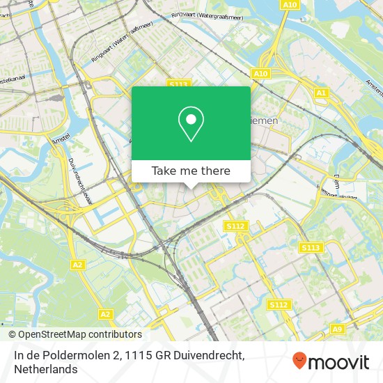 In de Poldermolen 2, 1115 GR Duivendrecht map