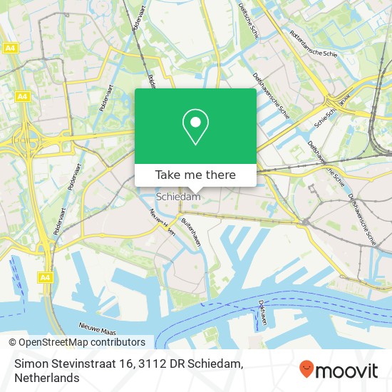 Simon Stevinstraat 16, 3112 DR Schiedam map