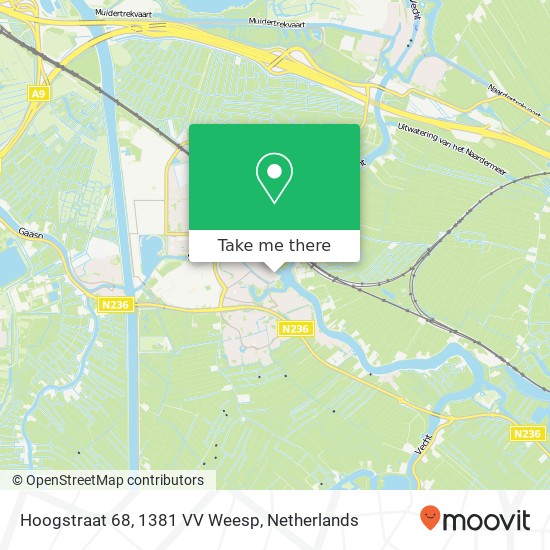 Hoogstraat 68, 1381 VV Weesp Karte