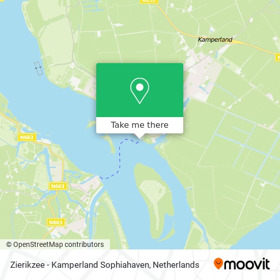 Zierikzee - Kamperland Sophiahaven map