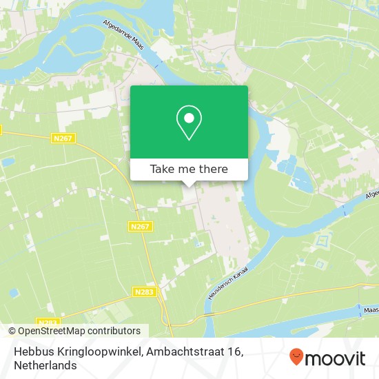 Hebbus Kringloopwinkel, Ambachtstraat 16 map