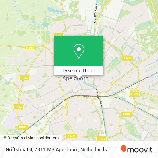 Griftstraat 4, 7311 MB Apeldoorn Karte