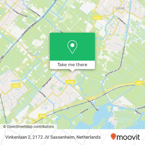 Vinkenlaan 2, 2172 JV Sassenheim map