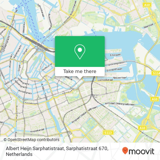 Albert Heijn Sarphatistraat, Sarphatistraat 670 map