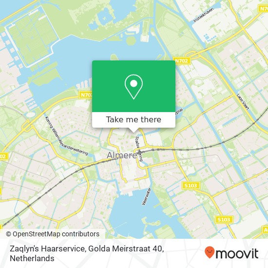 Zaqlyn's Haarservice, Golda Meirstraat 40 map