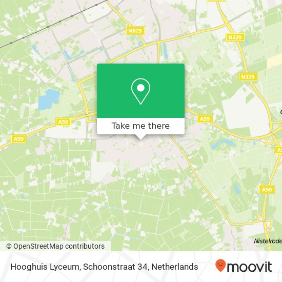 Hooghuis Lyceum, Schoonstraat 34 map