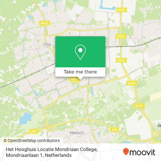 Het Hooghuis Locatie Mondriaan College, Mondriaanlaan 1 map